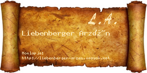 Liebenberger Arzén névjegykártya